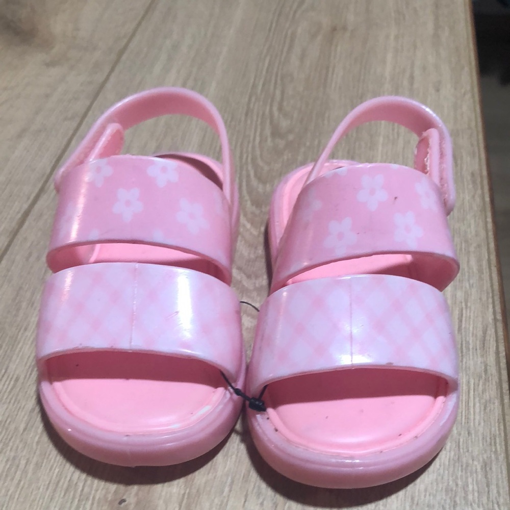 Pink Floral Kids Sandals